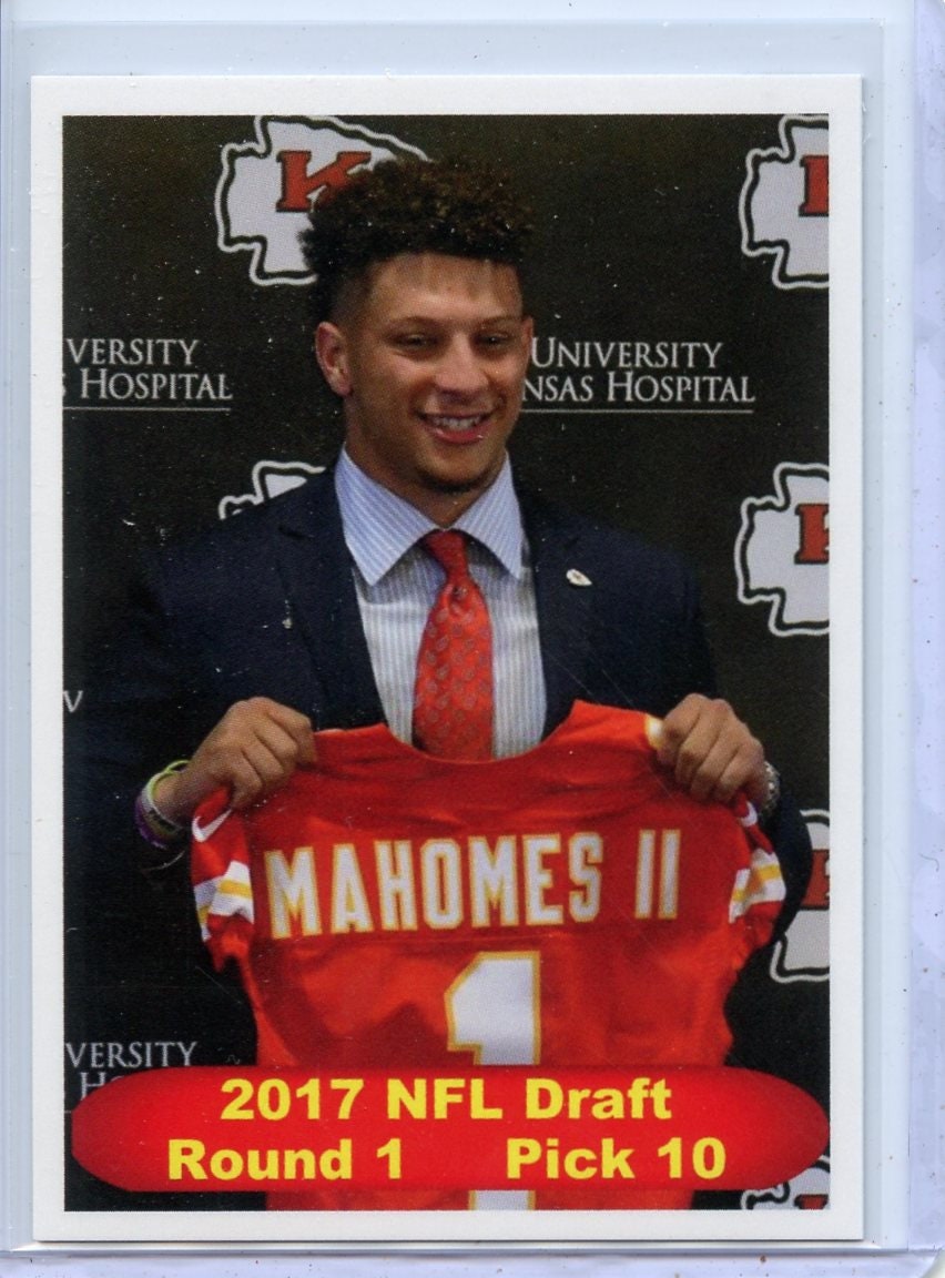 Patrick Mahomes 2017 Rookie First Card Ever Made Kansas City Chiefs Etsy