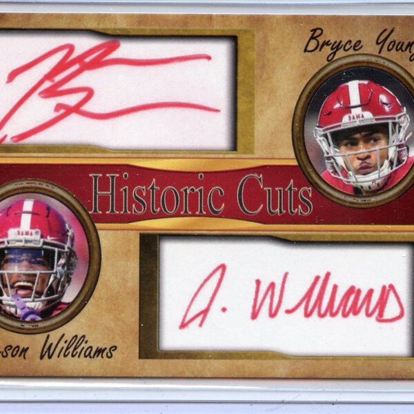 Bryce Young and Jameson Williams - Alabama Crimson Tide - 2022 Historic Cuts - Limited Edition - Short Print (only 500 printed)