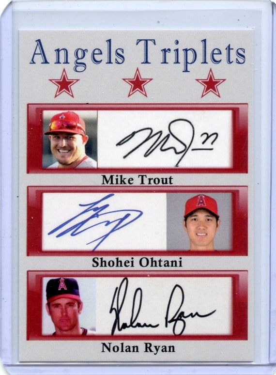 Mike Trout Shohei Ohtani & Nolan Ryan Angels Triplets 