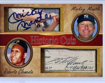 Mickey Mantle and Roberto Clemente 2019 Historic Cuts - Limited Edition - Short Print (only 1,000 printed) - Hard to Find