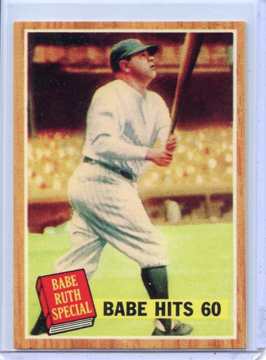1962 topps babe ruth babe hits 60 home runs reprint card