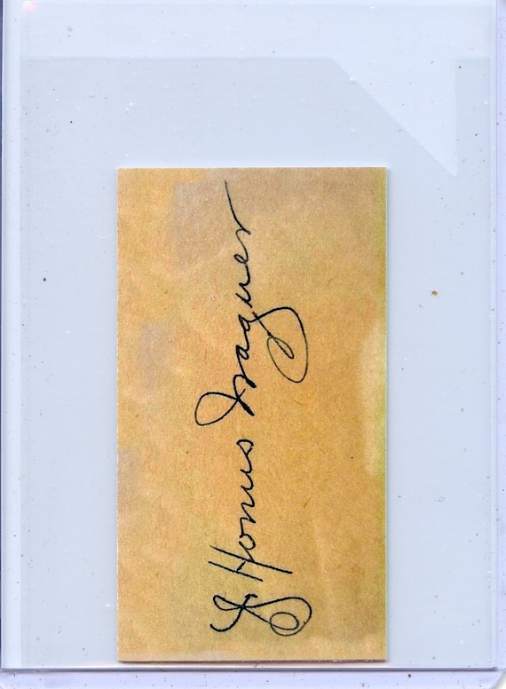 1909 t206 honus wagner with autographed back reprint card
