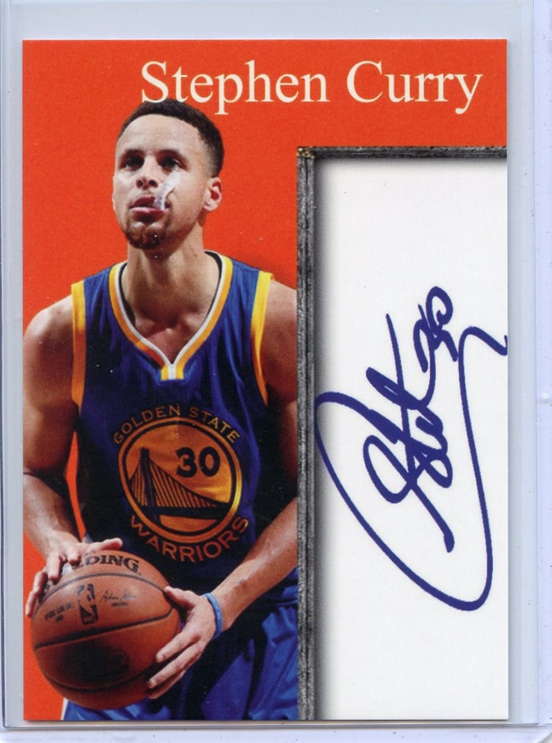 steph curry golden state warriors inkredible ink facsimile autographed card image 1