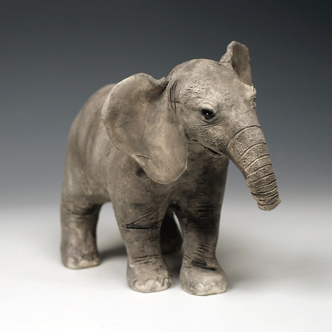 Ceramic Baby Elephant Sculpture Etsy