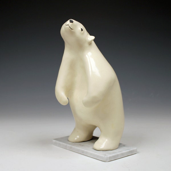 Ceramic standing polar bear