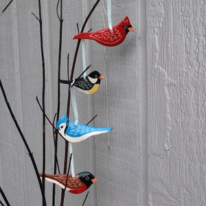 Ceramic birdhouse with cardinal, beautiful, handcrafted, hanging bird ornament, a bit of nature to brighten your home image 10