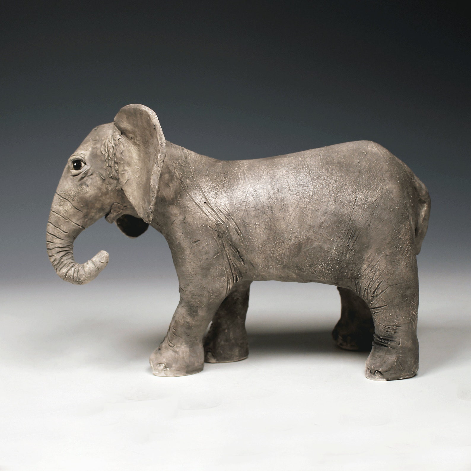 Ceramic Baby Elephant Sculpture Etsy