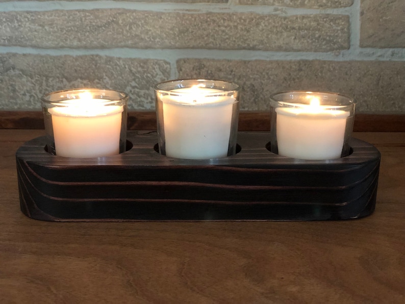 Wooden Votive Holder Wood Candle Holder Centerpiece Votive Etsy