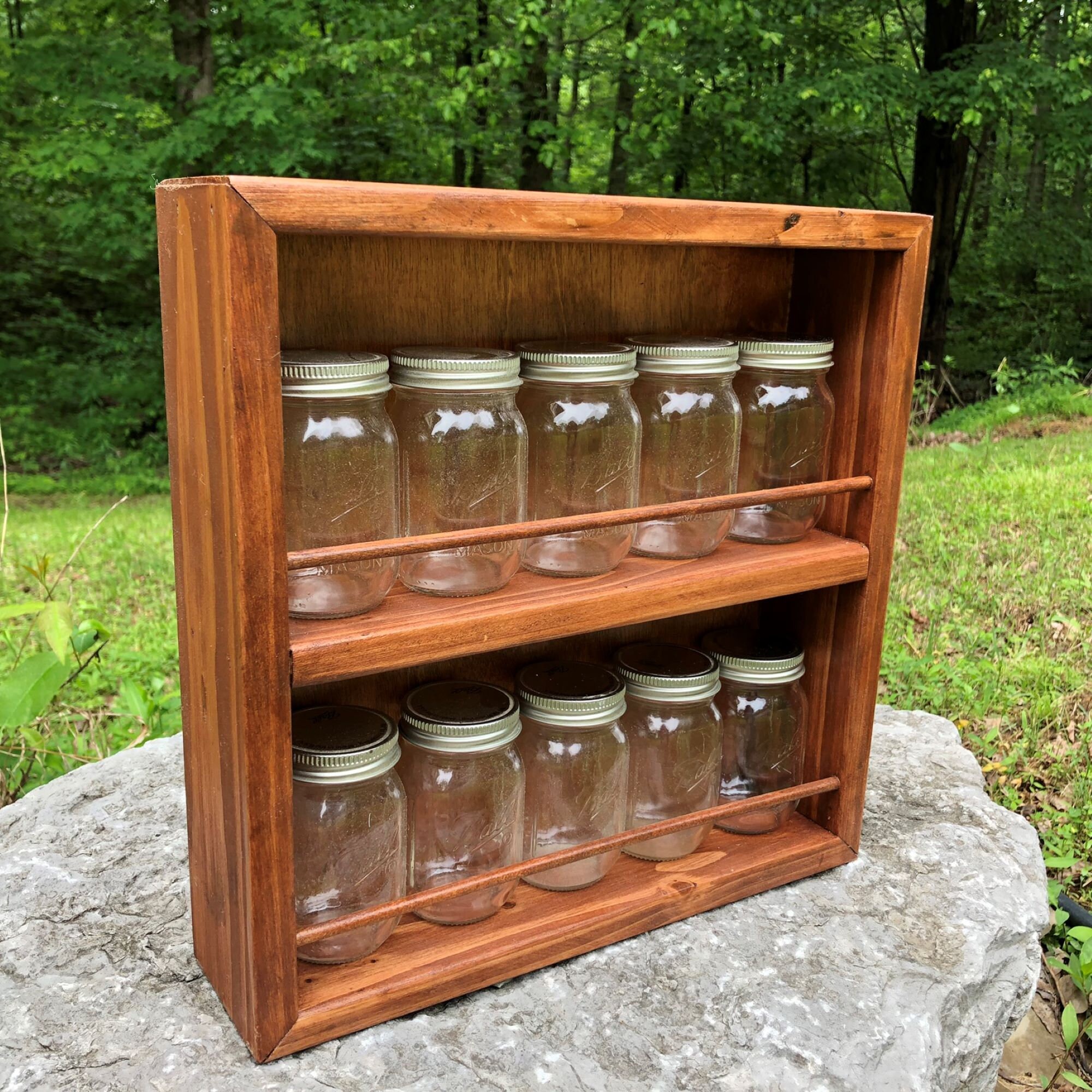 10 Jar Spice Rack 4 Oz Mini Mason Jar Spice Rack Spice Jar Etsy Ireland