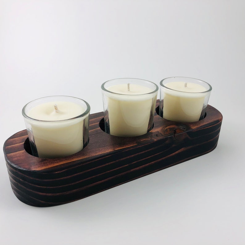 Wooden Votive Holder Wood Candle Holder Centerpiece Votive Etsy