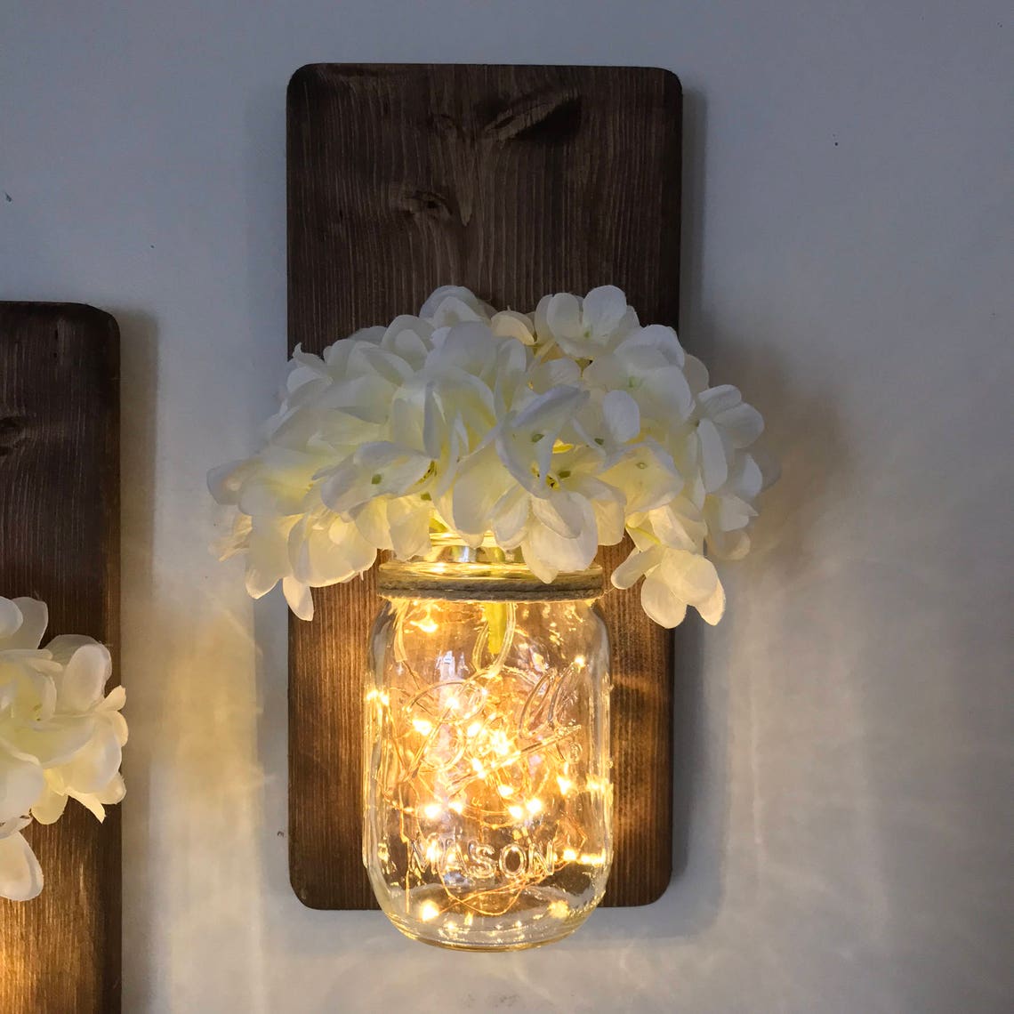 Mason Jar Wall Sconce Mason Jar Wall Decor Hanging Sconce Etsy