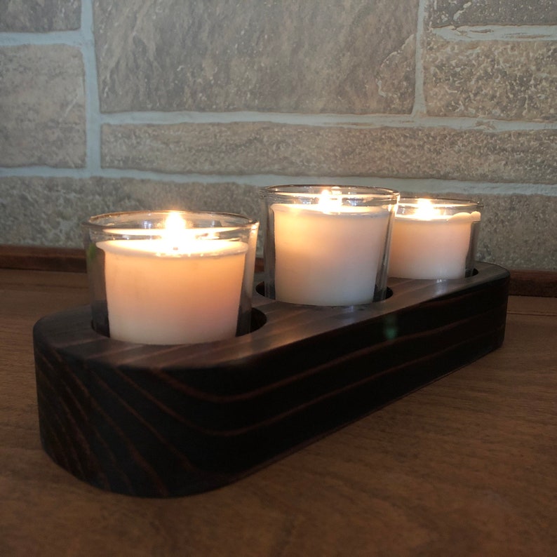 Wooden Votive Holder Wood Candle Holder Centerpiece Votive Etsy