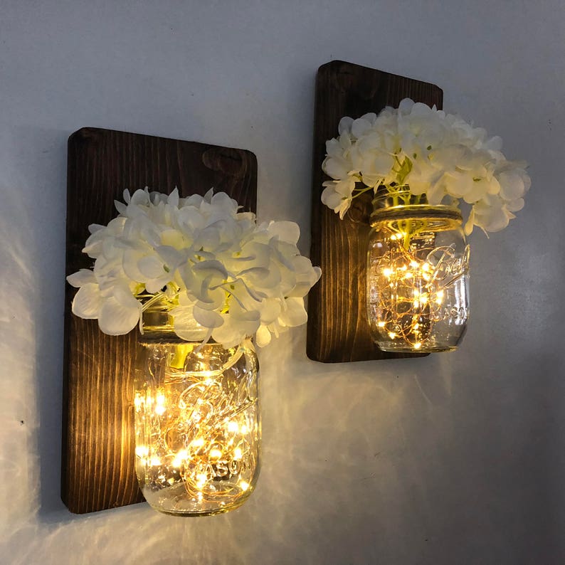 Rustic Sconces Mason Jar Wall Sconce Mason Jar Wall Decor Etsy