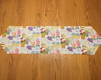 Birds Table Runner Flowers Reversible Table Runner Reversible Spring Table Runner Butterfly Table Runner Summer Table Runner