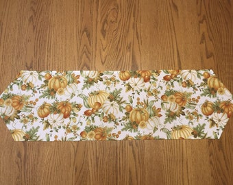 Fall Gourds & Pumpkins - Table Decoration - Autumn - Thanksgiving - Long Table Runner - Reversible - Fast Shipping!