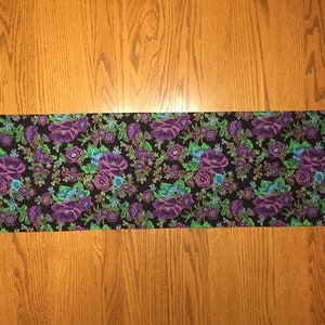 Floral - Purple Blue - Flowers - Spring - Summer - Table Decoration - Long Table Runner - Fast Shipping!