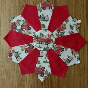 Puppies - Red Wagon - Trees - Table Decoration - Winter - Christmas - Holiday - Dresden Round Table Runner -  Ships Fast!