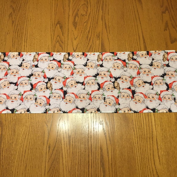 Smiling Santa - Table Decoration - Winter - Christmas - Holiday - Long Table Runner - Reversible - Fast Shipping!