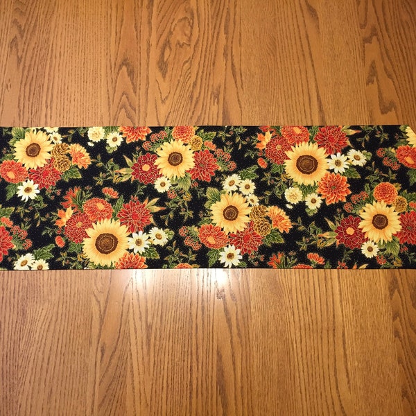 Sunflowers & Daisies - Fall - Autumn - Table Decoration - Thanksgiving - Long Table Runner - Reversible - Fast Shipping!