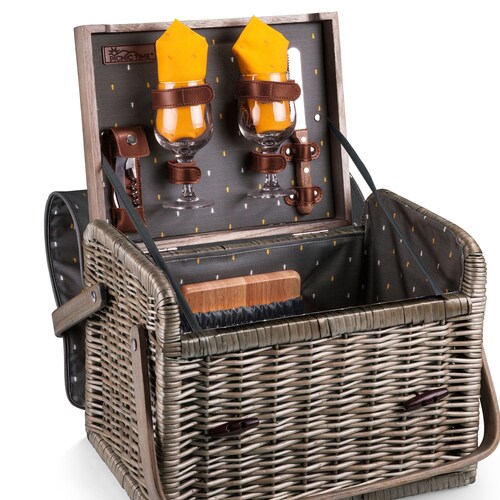 Personalized Checkered Picnic Basket Engraved Luxury Picnic Etsy