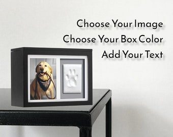 Engraved Pet Memorial Box – Dog/Cat Urn, Keepsake Memory Box