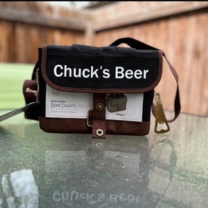Personalized Beer Cooler Tote Insulated Beer Caddy Gift For Sports Beer Tote Groomsmen Gifts Fathers Day Gift Beer Gift For A Guy