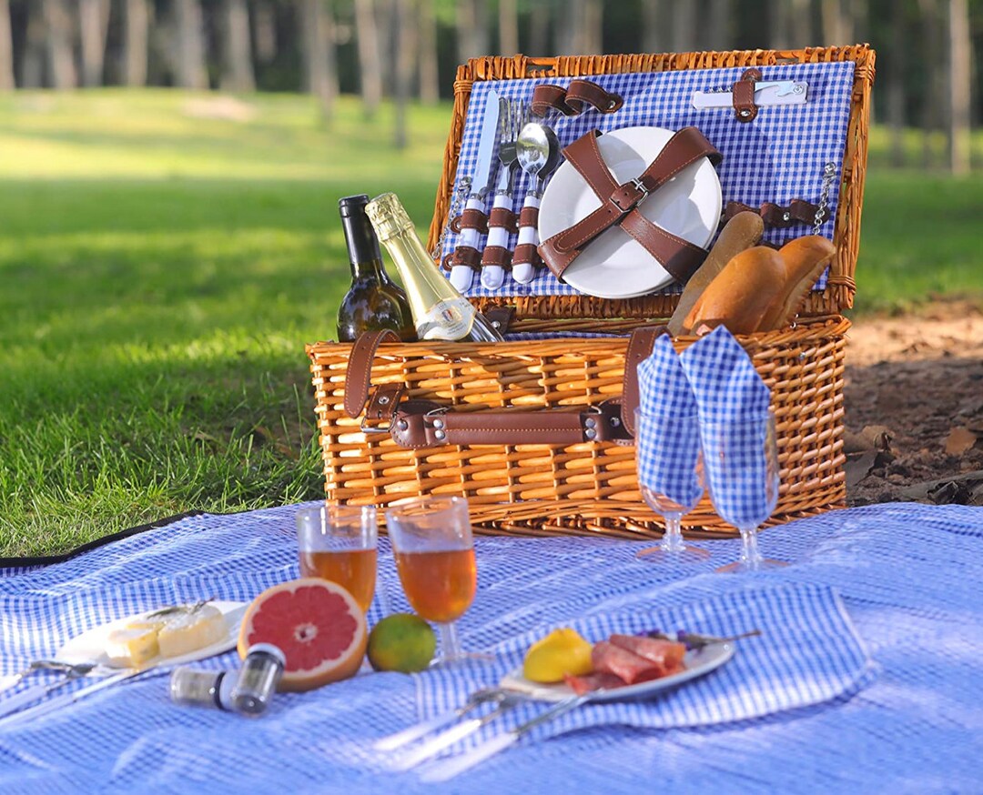 Personalized Picnic Basket for 4 Person Picnic Set Folding Etsy