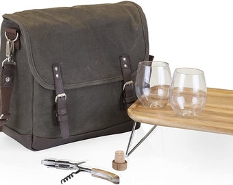 Wine Cheese Portable Adventure Picnic Set Personalized Cheese Board Corkscrew Cheese Picnics Backpacking Wine Glasses