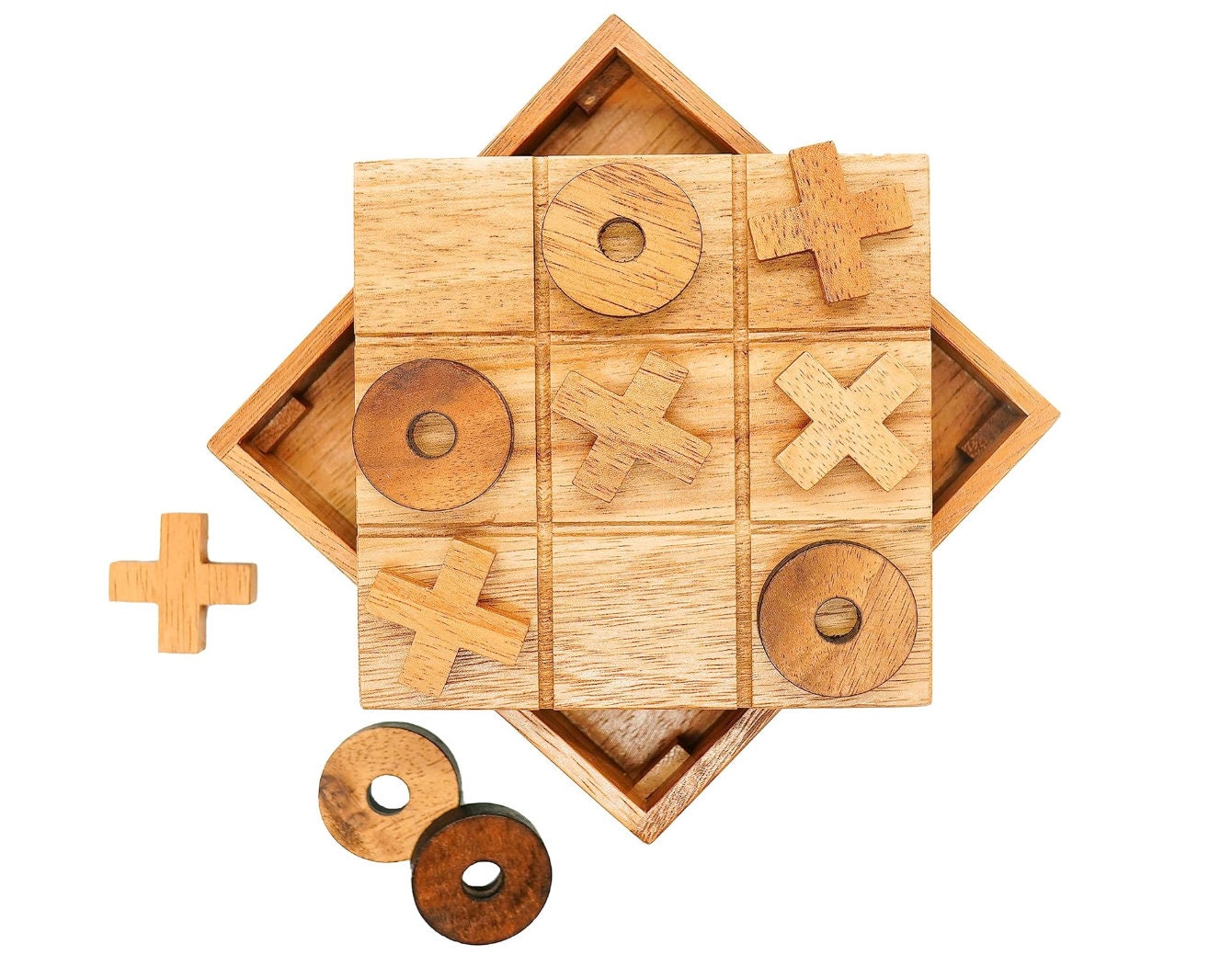 Wooden Board Game Tabletop Board Game Table Decor for Teens Conversation  Starter Travel Friendly Brain Teaser Puzzle 5x5 inch 