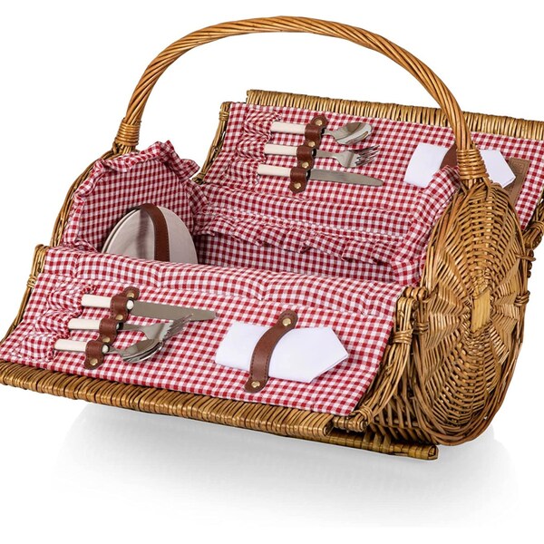 Plaid Picnic Basket Etsy