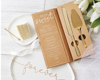 Engraved Wedding Cake Server Gift Box Set, Gift For Wedding, Gift For Bride, Newlyweds, Anniversary Gift, Wedding Shower Gift