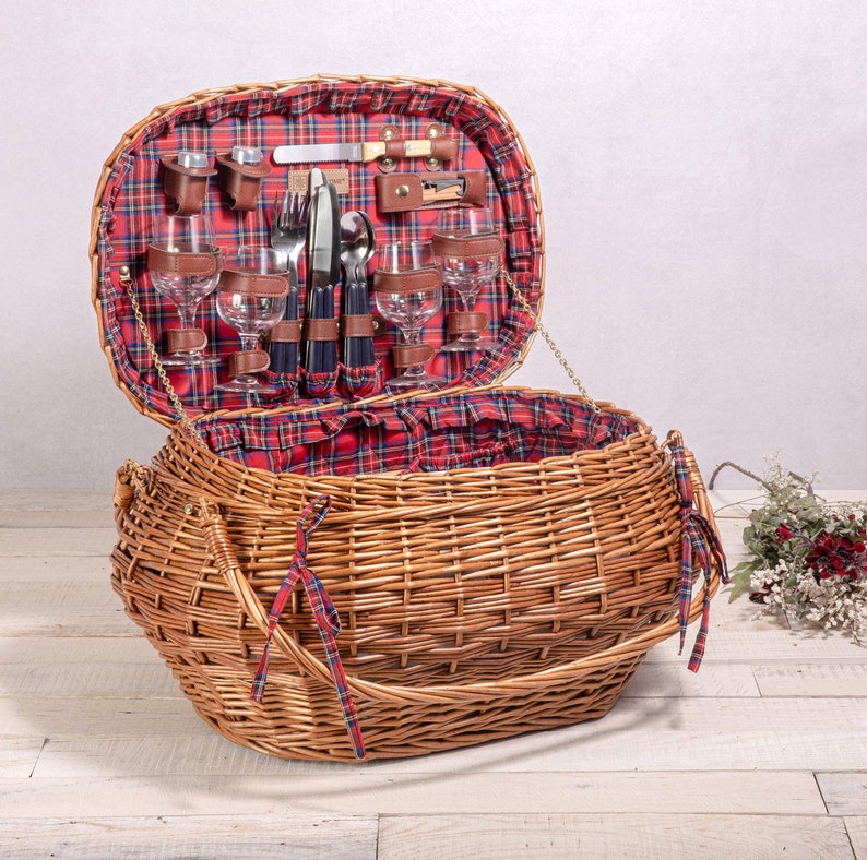 Picnic Basket Personalized for Four Wedding Gift Custom With Etsy