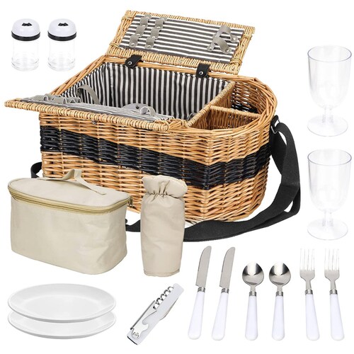 Personalized Willow Picnic Basket Set for 2 or 4 Persons With Etsy