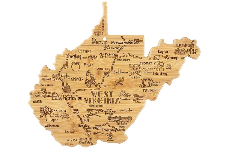 West Virginia CUSTOM State Shaped Cutting Board and Charcuterie-Gifts For Her/Him-Housewarming Gift-Custom Gifts For Family/Friends image 3