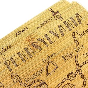 Pennsylvania CUSTOM State Shaped Cutting Board and Charcuterie-Gifts For Her/Him-Housewarming Gift-Custom Gifts For Family/Friends image 5