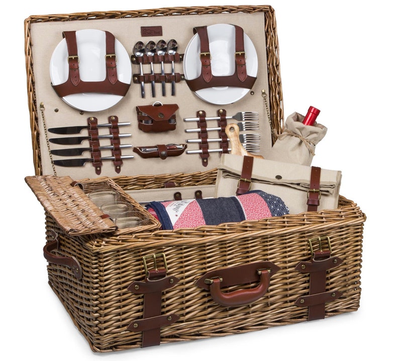 Personalized Picnic Basket for Four Custom With Engraved Etsy