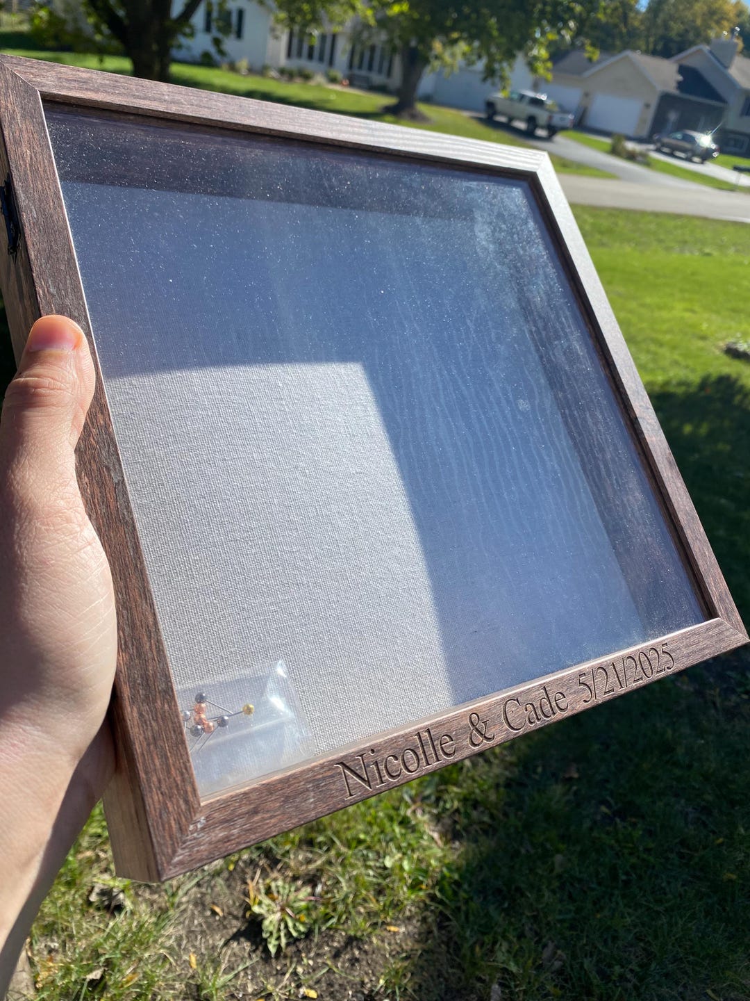 Engraved Shadow Box 11x11, sympathy gift, memorial, wedding gift idea, shadow box for pets, shadow box for home decor, custom newlywed gift