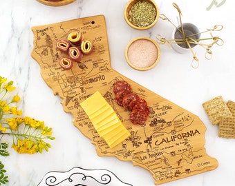 California CUSTOM State Shaped Cutting Board and Charcuterie-Gifts For Her/Him-Housewarming Gift-Custom Gifts For Family/Friends