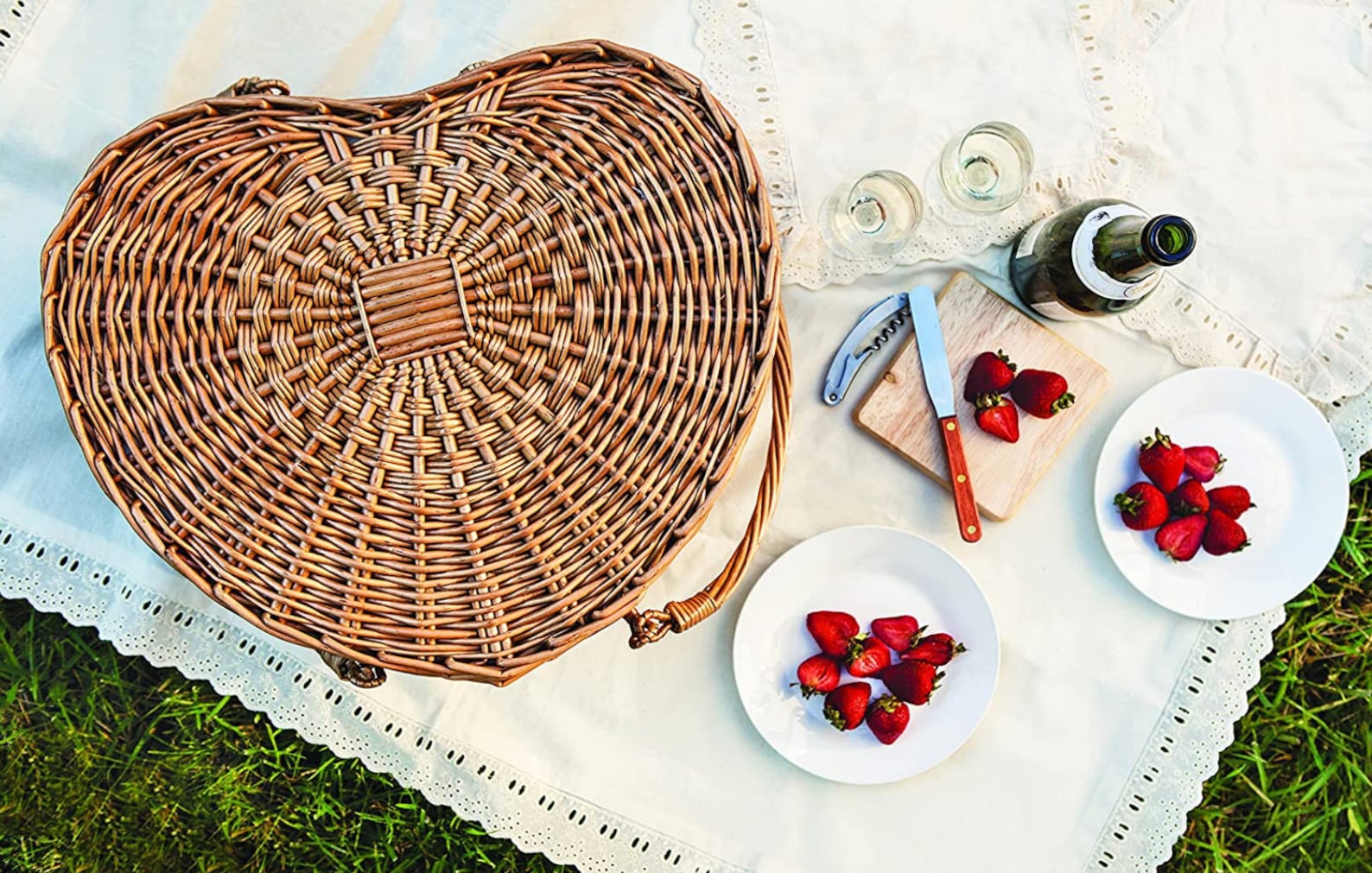 Personalized Heart Picnic Basket Engraved Custom Personalized Etsy