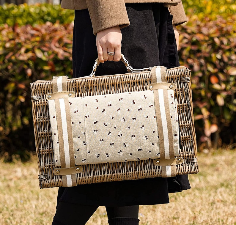 Personalized Willow Picnic Basket Set for 2 or 4 Persons With Etsy