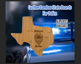 Police Gift, Custom engraved state board, Gift for officers, retired cop, police officer gifts, unique police gift ideas, engraved gifts