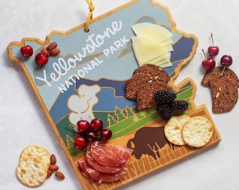 Yellowstone CUSTOM Personalized State Shaped Cutting Board and Charcuterie-Gifts For Her/Him-Housewarming Gift-Custom Gifts For Family