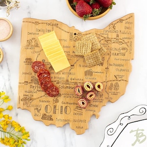 Ohio CUSTOM State Shaped Cutting Board and Charcuterie-Gifts For Her/Him-Housewarming Gift-Custom Gifts For Family/Friends