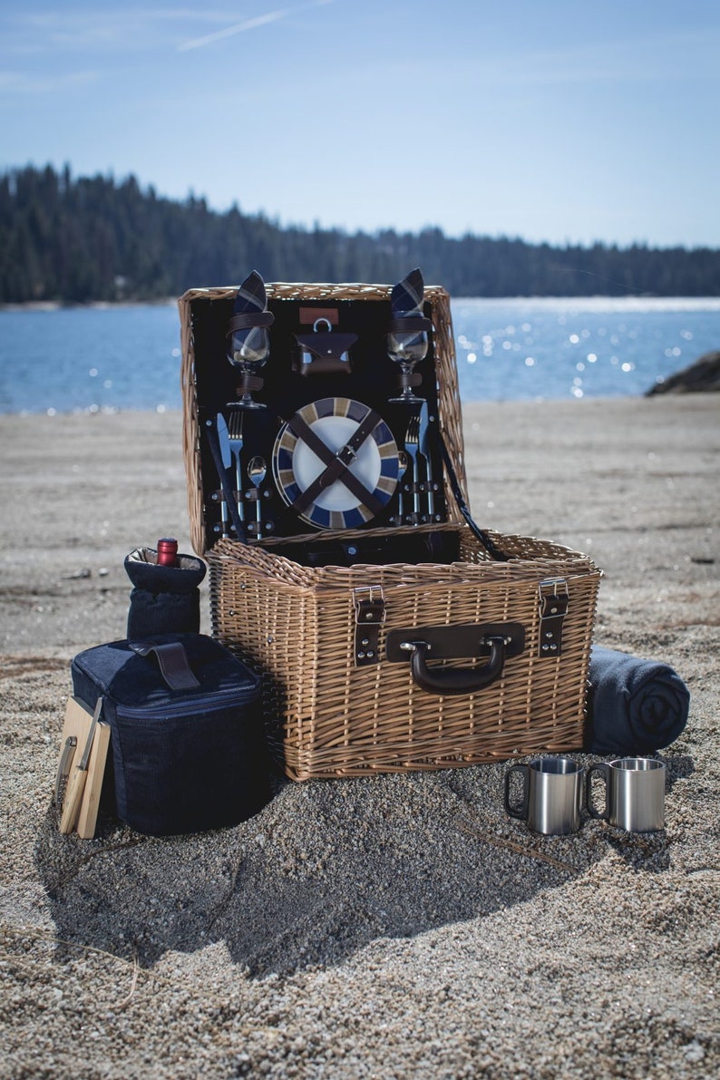 Personalized Picnic Basket For Two Custom With Engraved Cheese Board Corkscrew Cheese Foodie Gift Wine Monogrammed Large Picnic Basket