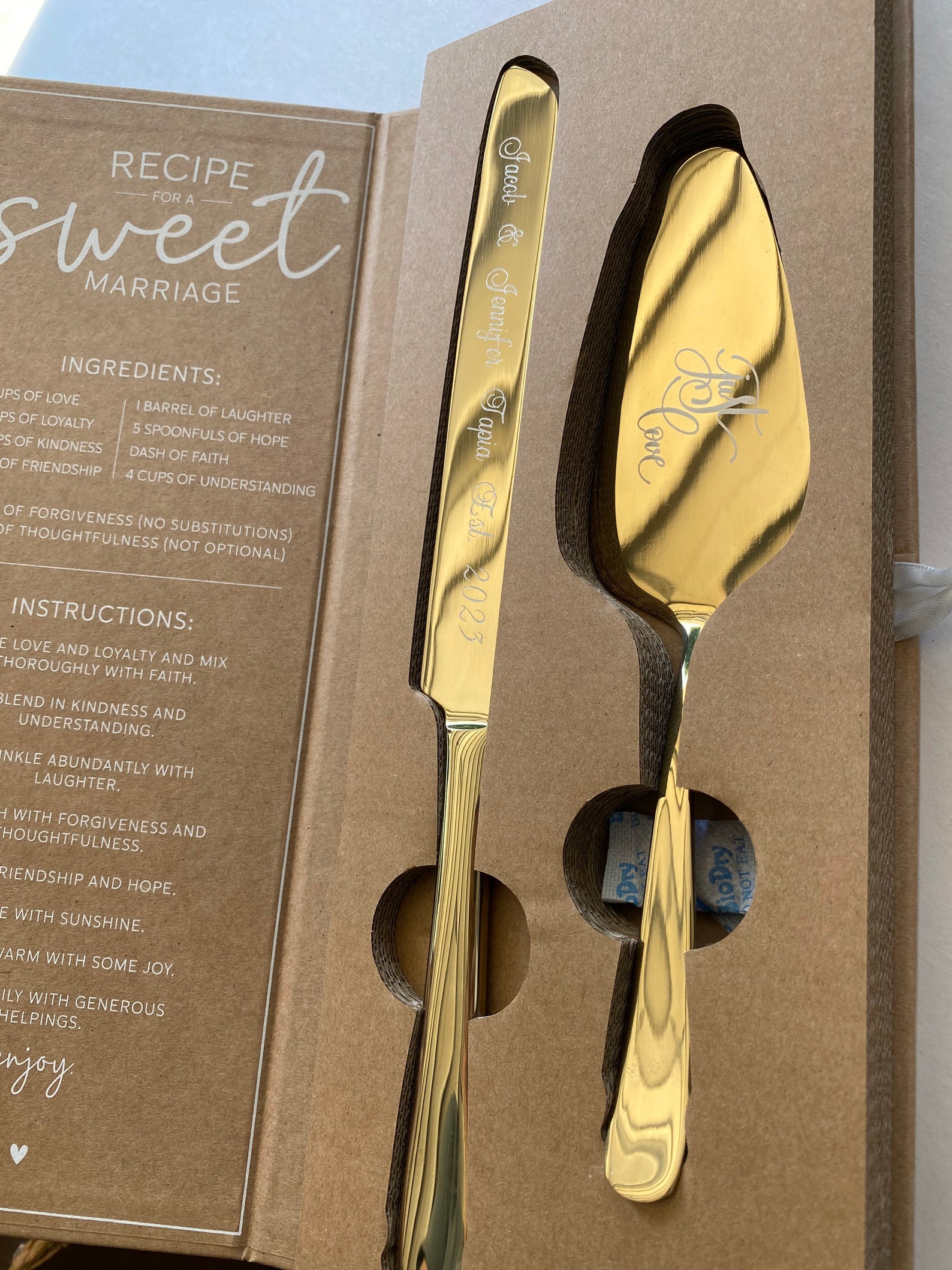 Engraved Wedding Cake Server Gift Box Set Gift for Wedding Etsy