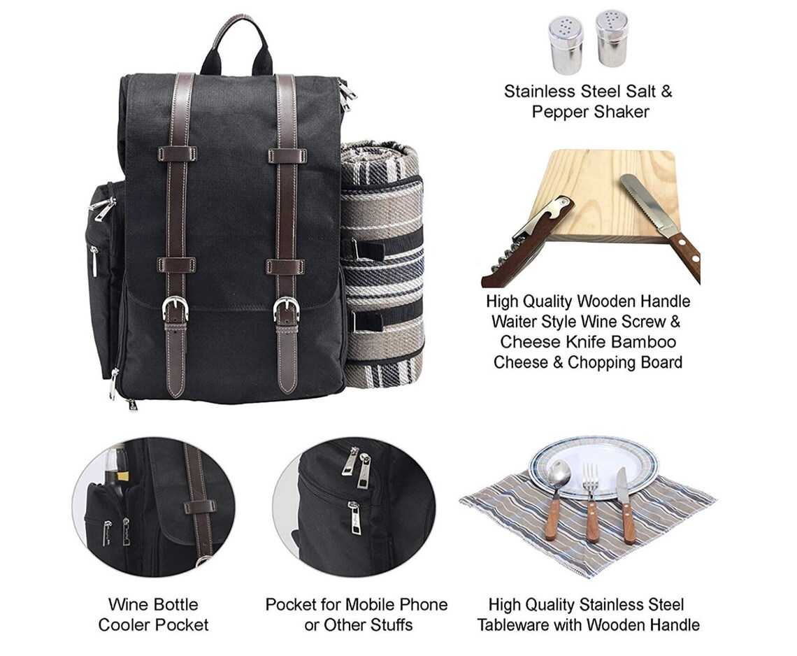 Personalized Luxury Picnic Backpack for 4 Picnic Basket Etsy