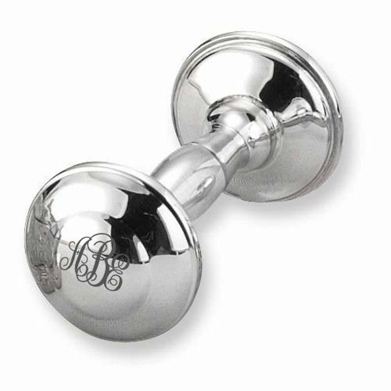 Personalized Silver Plated Baby Rattle Keepsake New Baby Gift Etsy