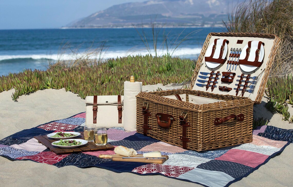Personalized Picnic Basket for Four Custom With Engraved Etsy