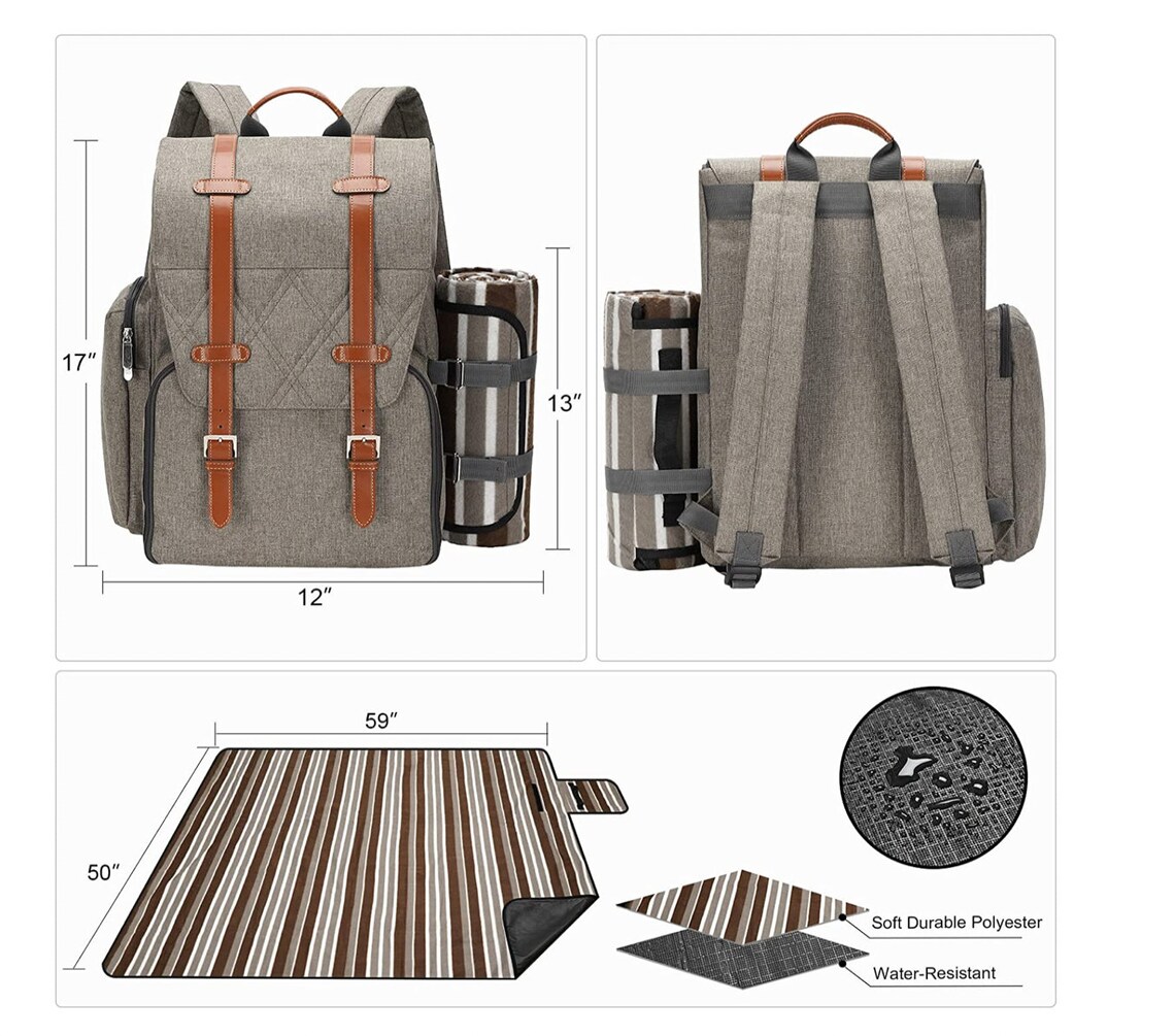 Personalized Luxury Picnic Backpack for 4 Picnic Basket Etsy