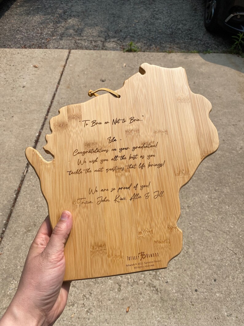 Wisconsin CUSTOM State Shaped Cutting Board and Charcuterie-Gifts For Her/Him-Housewarming Gift-Custom Gifts For Family/Friends image 9